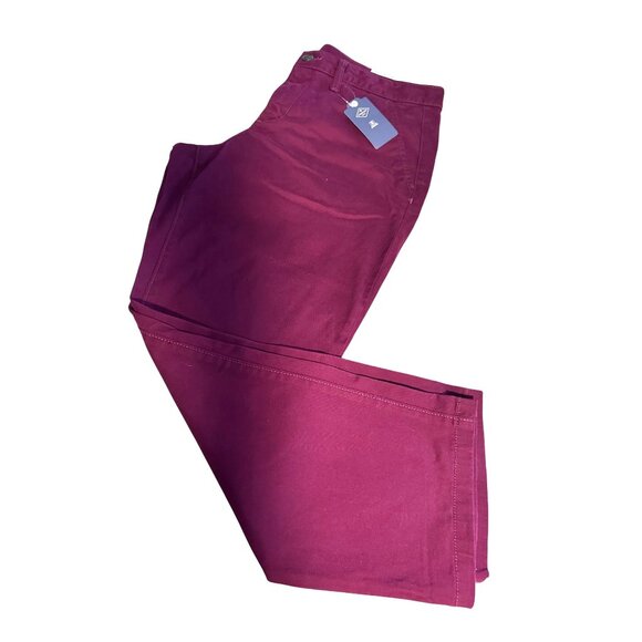 St John Bay Pants - St John Bay Girlfriend Chino Mid Rise Pants Plum Casual Workwear 14P New Holiday